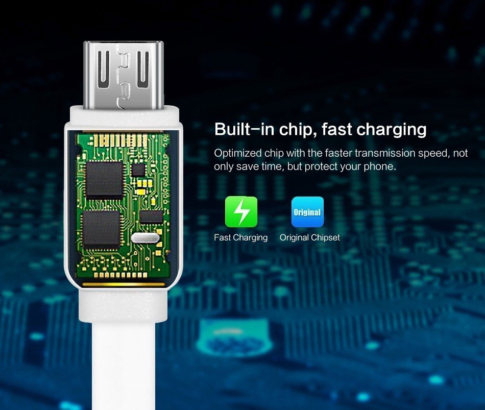 USB - MicroUSB кабель 100см, белый, поддержка быстрой зарядки - фото5
