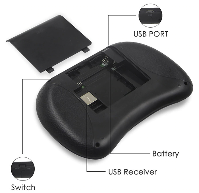 Беспроводная Bluetooth 2.4GHz клавиатура i8+ 2 аккумулятора AAA Fujitsu Eneloop 800mAh - фото3