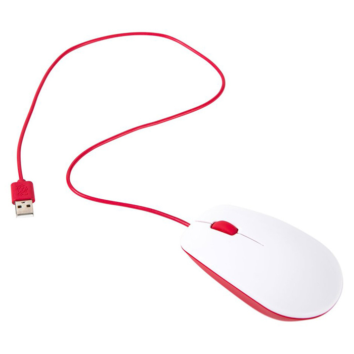 Официальная мышь Raspberry Pi красно-белая