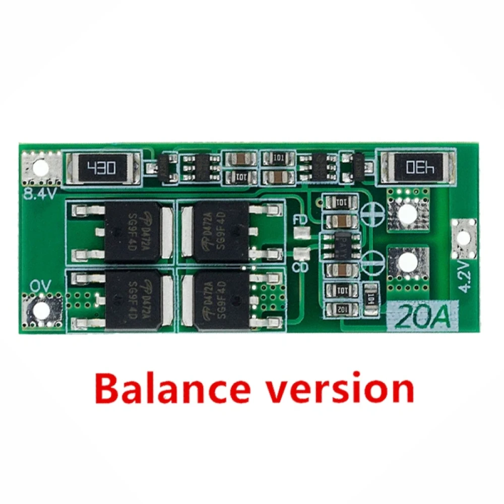BMS 2S (8.4В 20A BALANCE) контроллер заряда с защитой и балансировкой на 2 АКБ - фото
