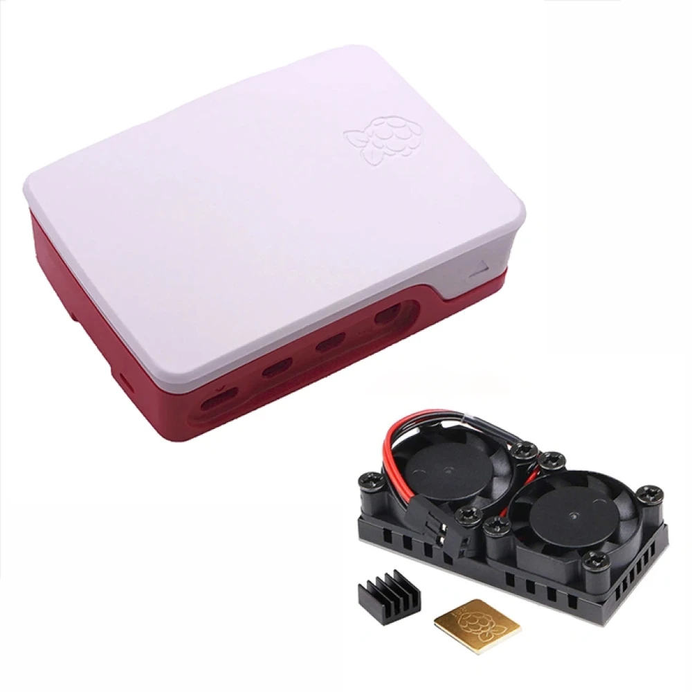 + Пластиковый корпус для Raspberry Pi 4 Model B (красно-белый) - фото