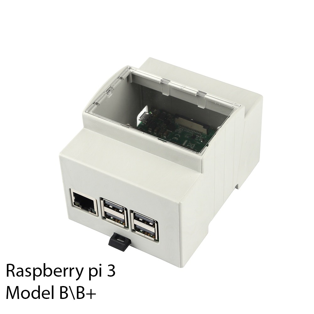 Пластиковый корпус на Din-рейку для Raspberry pi 3- фото