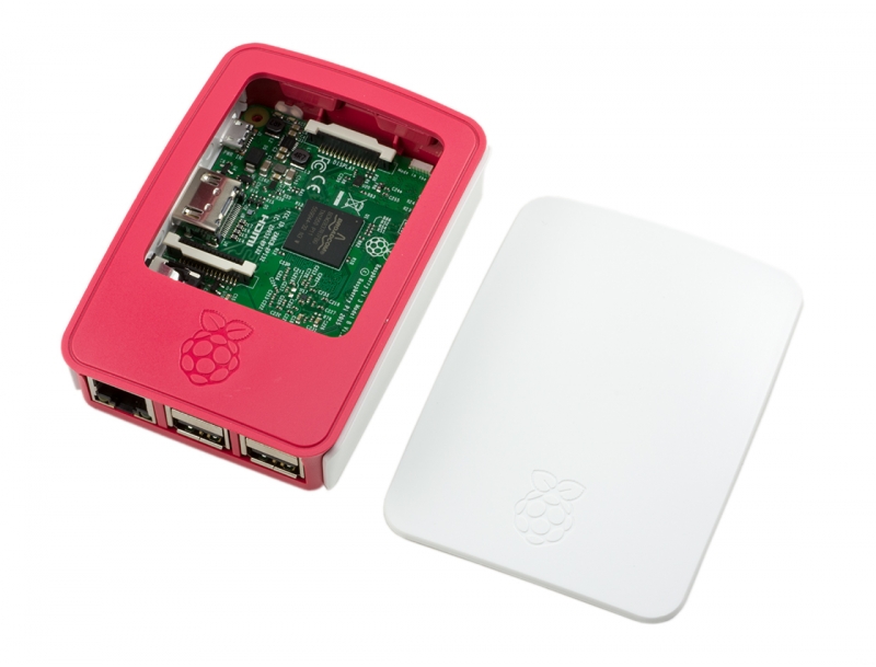 Официальный корпус для Raspberry Pi 3 Model B, B+, 2 Model B (красно-белый) - фото