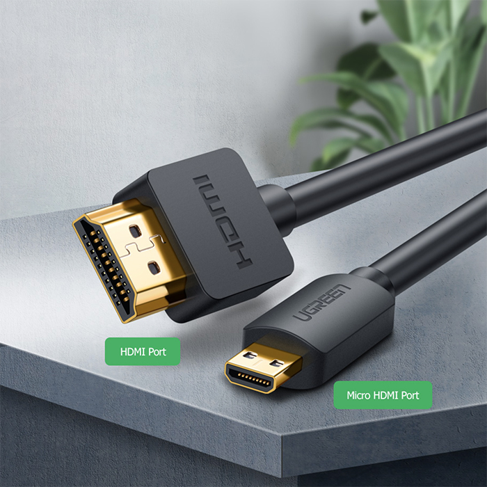 HDMI - Micro HDMI кабель Ugreen HD-127 4K/60Hz (1 метр) - фото2