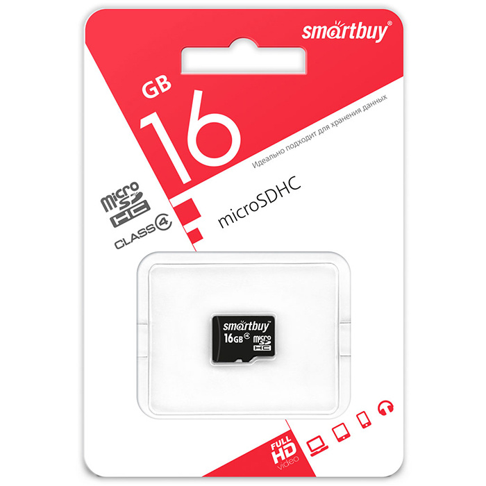 Карта памяти micro SDHC Smart Buy 16GB Сlass 10 (без адаптера)