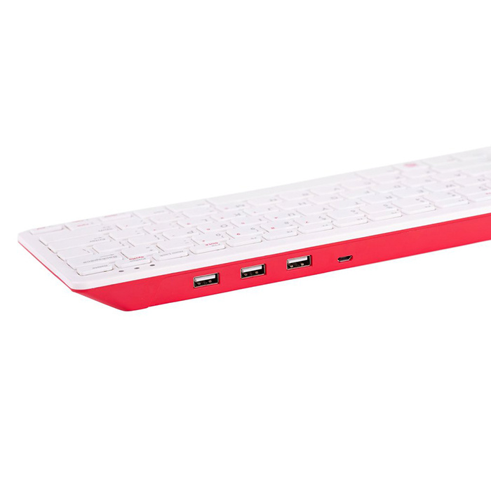 Официальная клавиатура Raspberry Pi красно-белая - фото2