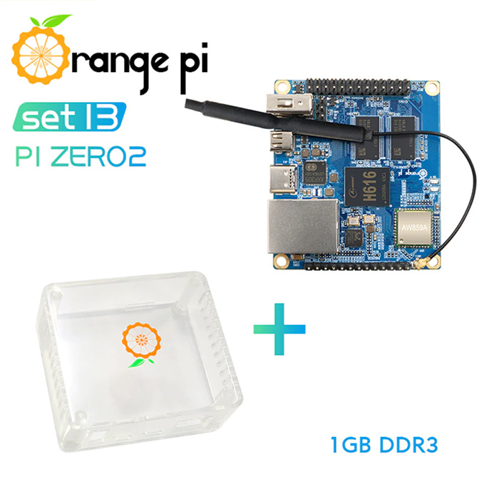 Orange Pi Zero 2, 1 ГБ DDR3, Allwinner H616 64-бит 1,5 ГГц (+акриловый прозрачный корпус) - фото