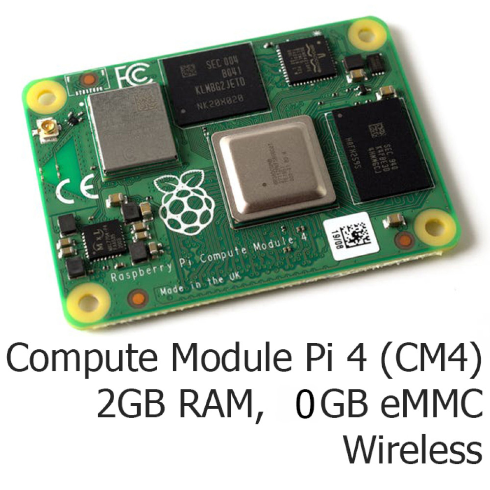 Плата Raspberry Pi Compute Module 4 (CM4102000), 2GB RAM, 0GB eMMC, BCM2711, ARM Cortex-A72, Wireless - фото