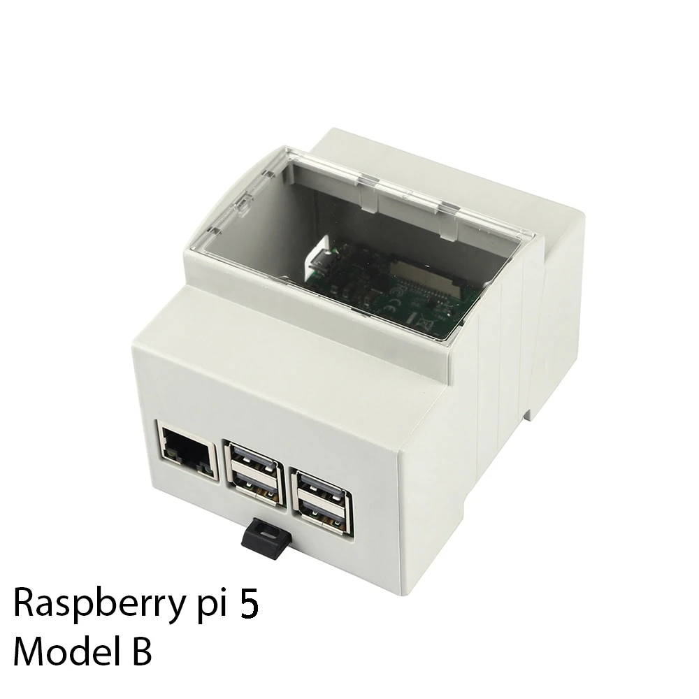 Пластиковый корпус на Din-рейку для Raspberry pi 5 Model B - фото