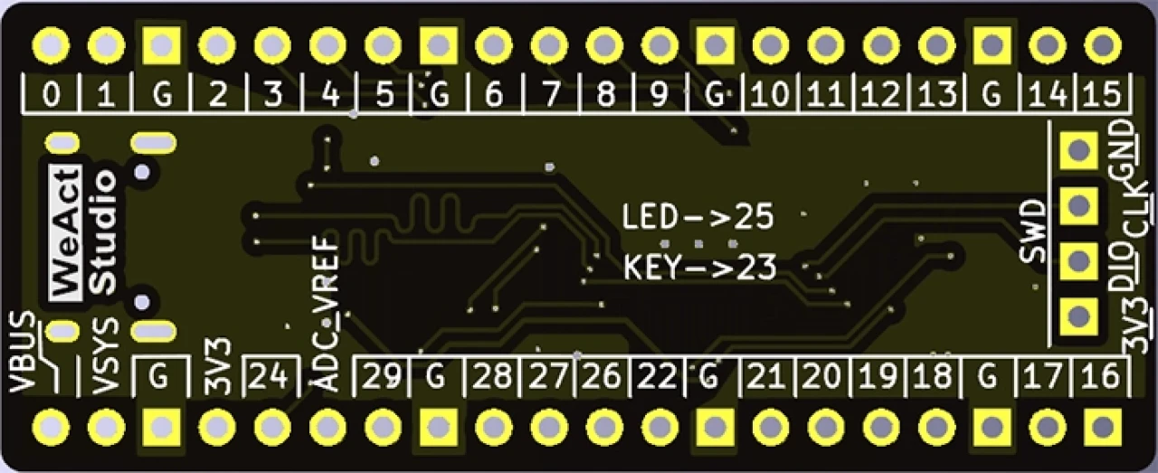 Плата Raspberry Pi Pico Board WeAct RP2040 16MB QSPI Flash memory - фото4