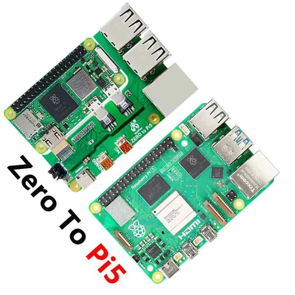 Адаптер с Raspberry Pi Zero/Zero W/Zero 2 W на Raspberry Pi 5 Model B - фото