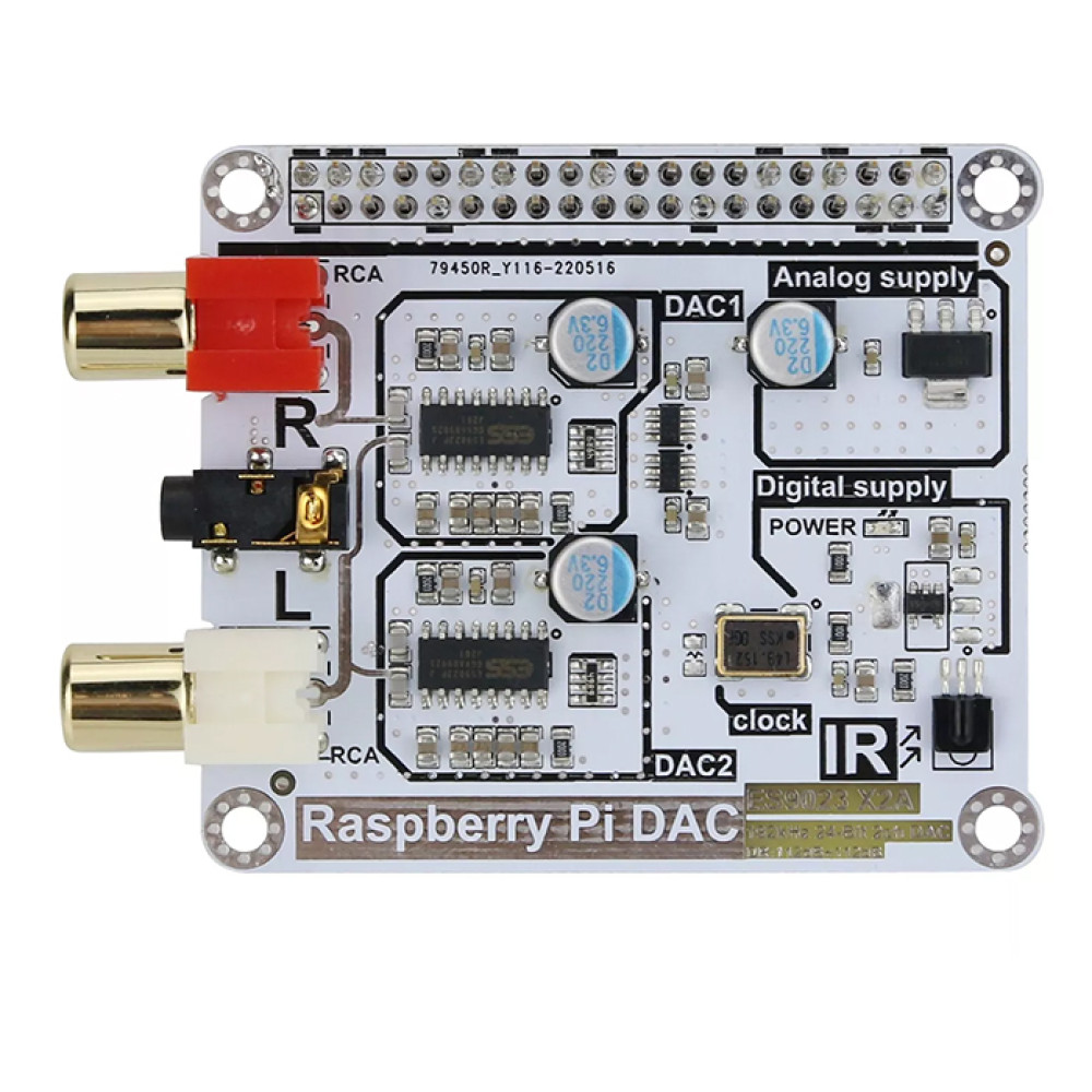 Аудиоинтерфейс Volumio moode Raspberry Pi HIFI DAC Dual Decoding, I2S (Цифро-аналоговый преобразователь) - фото7