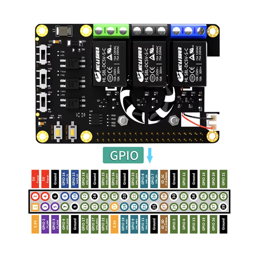 Модуль реле Power Relay Board Expansion Module 3-канальный - фото5