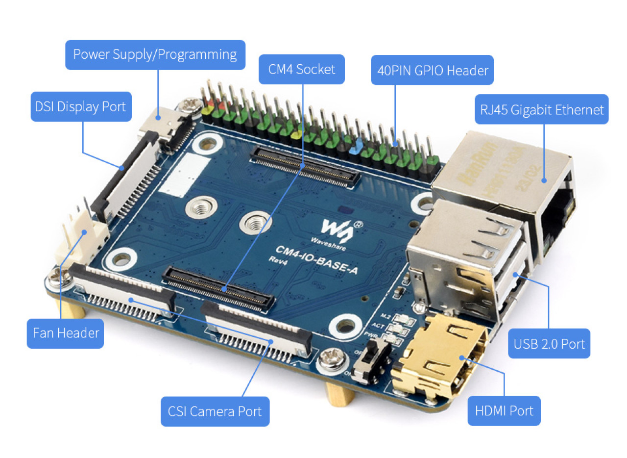 Raspberry Pi Compute Module 4 CM4-IO-BASE-A - фото5