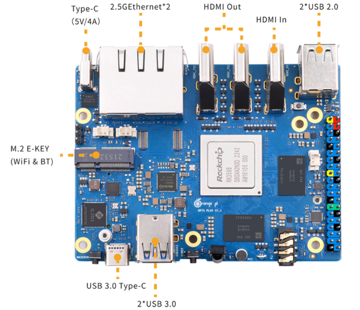 Плата Orange Pi 5 Plus 16GB RAM RK3588 2.4GHz - фото