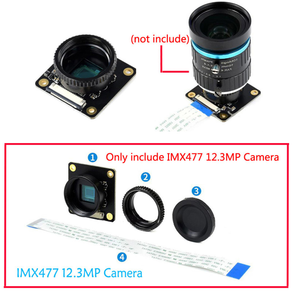 Модуль камеры High Quality Camera for Raspberry Pi / Raspberry Pi Compute Module / Jetson Nano, 12.3MP IMX477 Sensor - фото2