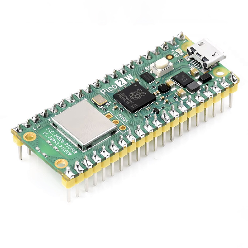 Плата Raspberry Pi Pico 2W RP2350 ARM Cortex-M33 And RISC-V Hazard 3 Wi-Fi 4 Bluetooth 5.2 (with Headers)  - фото