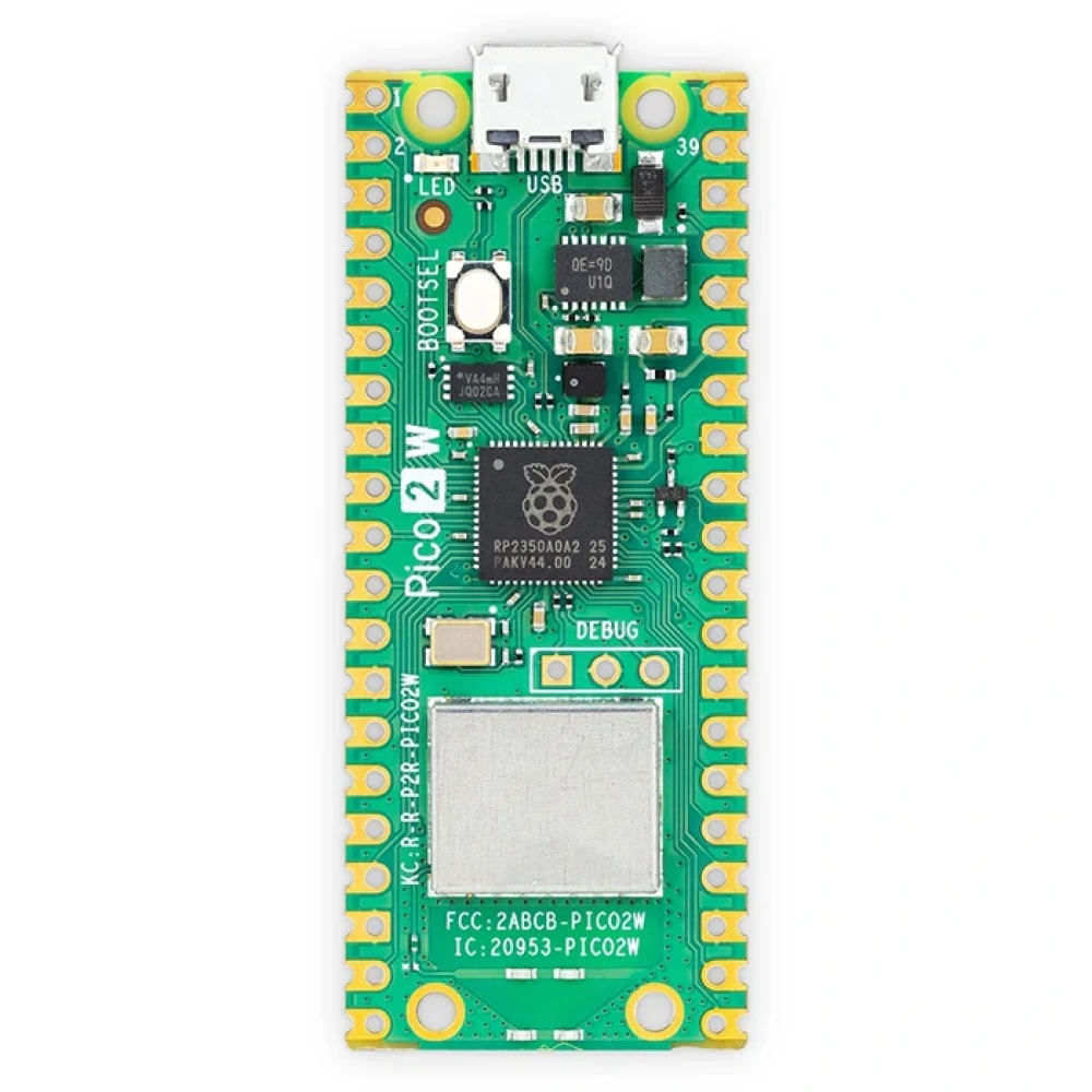 Плата Raspberry Pi Pico 2W RP2350 ARM Cortex-M33 And RISC-V Hazard 3 Wi-Fi 4 Bluetooth 5.2 (with Headers)  - фото2