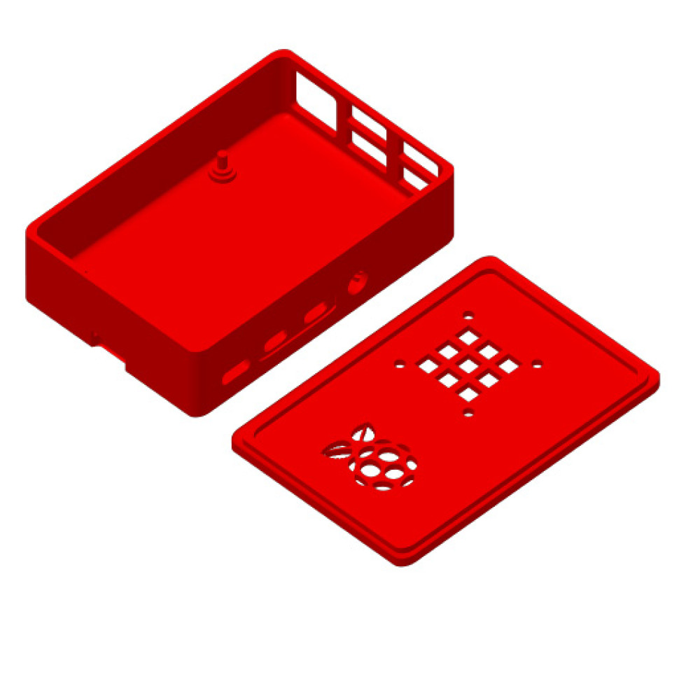 Пластиковый корпус для Raspberry Pi 4 Model (Красный) - фото