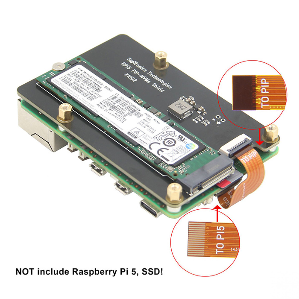 Плата расширения X1002 V1.1  Geekworm для Raspberry Pi 5 PCIe - M.2 NVMe SSD адаптер (2230/2242/2280) - фото5