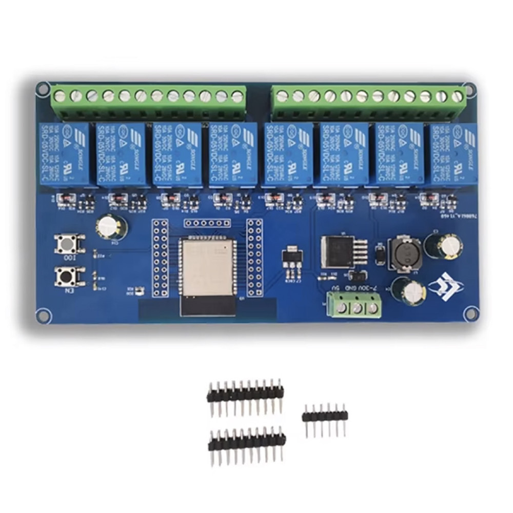 Модуль реле ESP32-S3 Relay 8-Channel 8-Ch ESP32-WROOM IOT WiFi Bluetooth HAT - фото