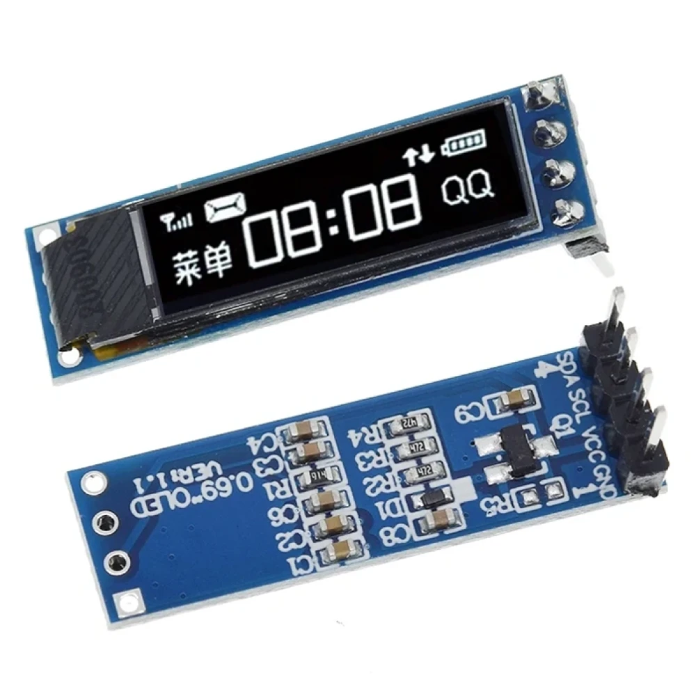 Экран 0,91 inch, 128x32, OLED LCD (SSD1306 IIC Communicate 4PIN) - фото2