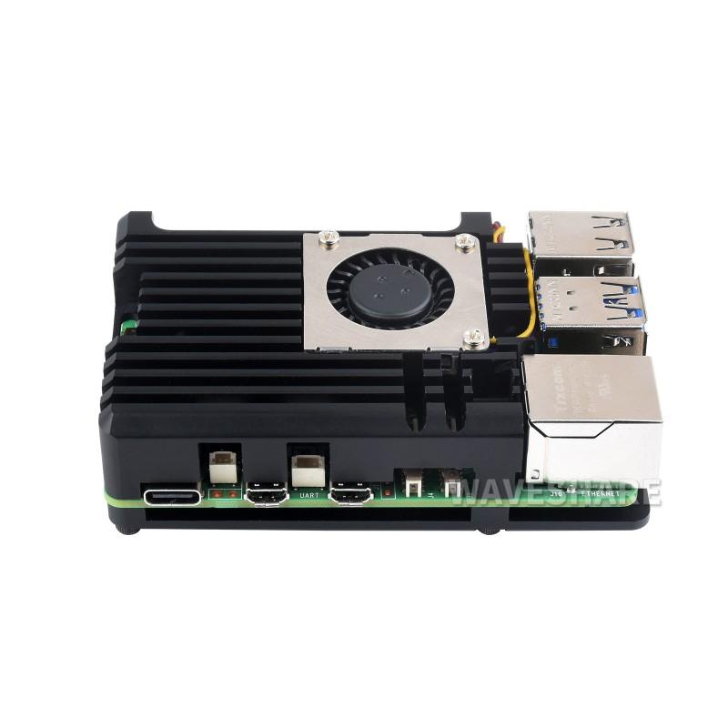 Алюминиевый корпус - радиатор для Raspberry pi 5 (черный, с куллером) - фото4