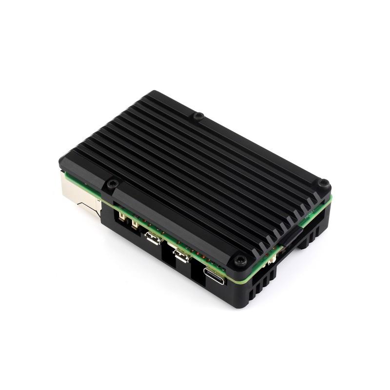 Алюминиевый корпус - радиатор для Raspberry pi 5 (черный, с куллером) - фото3