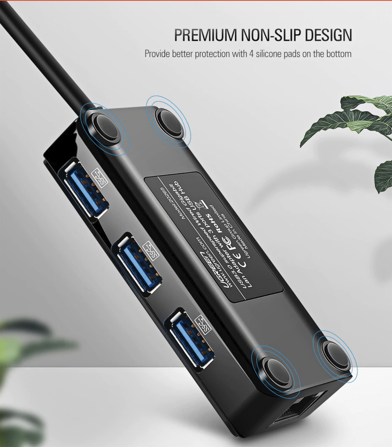 Ugreen USB - Ethernet адаптер USB 3.0 to RJ45, HUB (100Мбит) - фото6