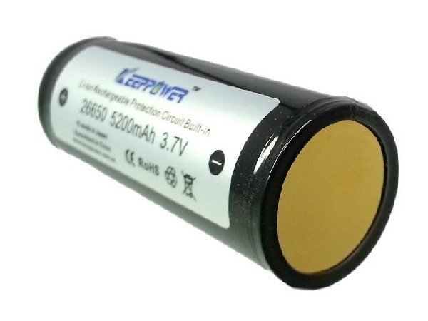 Аккумулятор высокомощный Li-Ion незащищенный 26650 KeepPower IMR26650 5200мАч 3,7В 30A - фото3