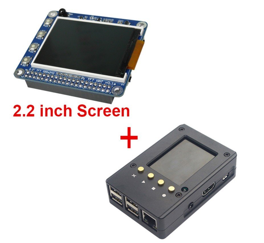 Алюминиевый корпус с 2.2 дюймовым экраном(GPIO) для Raspberry Pi 2 Model B,B+, 3 Model B- фото2