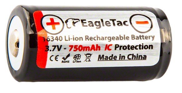 EagleTac 16340 (RCR123A) Li-ion battery 750mAh- фото