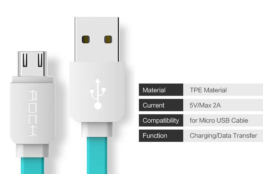 USB - MicroUSB кабель 32см, голубой, поддержка быстрой зарядки - фото