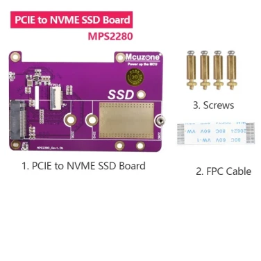 Модуль PCIe - M.2 NVMe Mcuzone MPS2280 HAT- фото