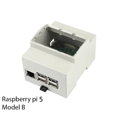 Пластиковый корпус на Din-рейку для Raspberry pi 5 Model B- фото