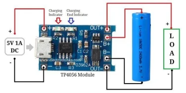 Модуль зарядки TP4056 для li-ion аккумуляторов 5в 1А- фото2