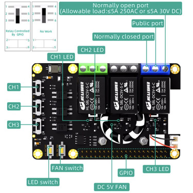 Модуль реле Power Relay Board Expansion Module 3-канальный- фото2