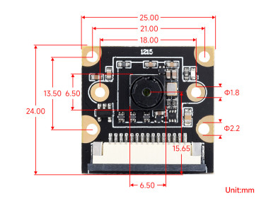 Модуль камеры IMX219 Camera Module 8MP, MIPI-CSI Interface, Угол обзора 120°- фото3