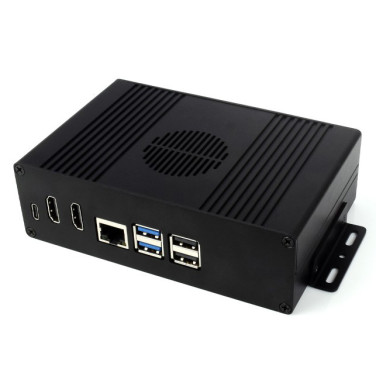 Пластиковый корпус оригинальный для Raspberry Pi 5 Model B с куллером (красно белый)- фото