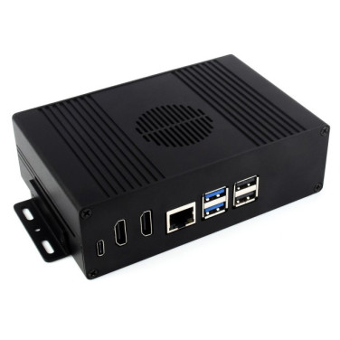 Пластиковый корпус оригинальный для Raspberry Pi 5 Model B с куллером (красно белый)- фото2