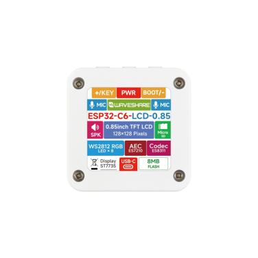 Микрокомпьютер ESP32-C6 160MHz, 0.85inch, 512KB SRAM, 8MB Flash, WiFi 6 & Bluetooth 5- фото4