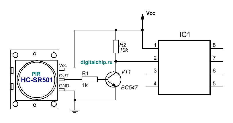 Датчик движения hc sr501 схема